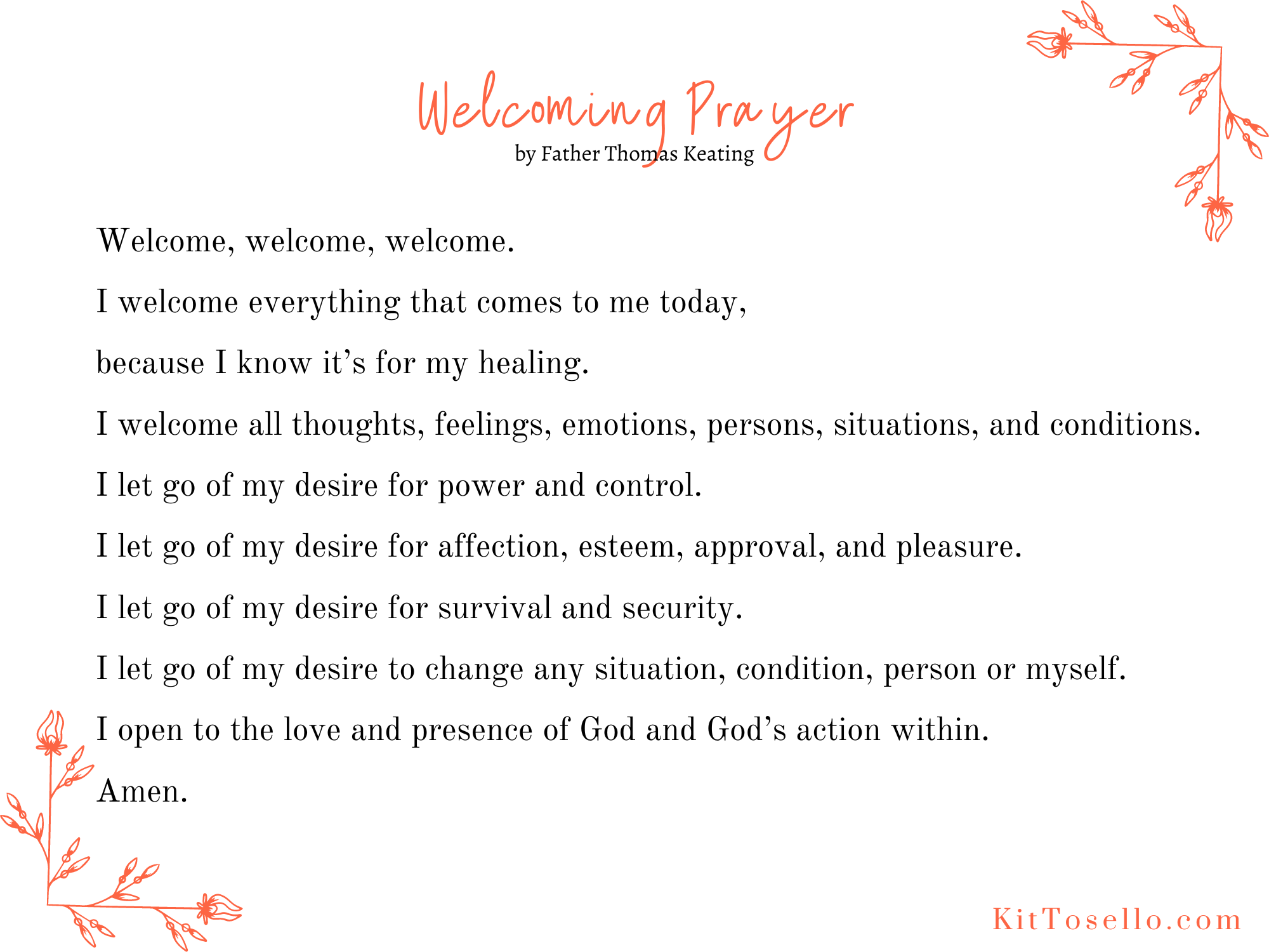 Welcoming Prayer